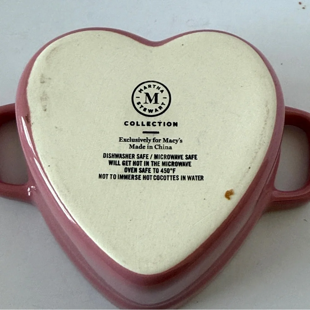 Martha Stewart Heart Cocottes Stoneware - Pink